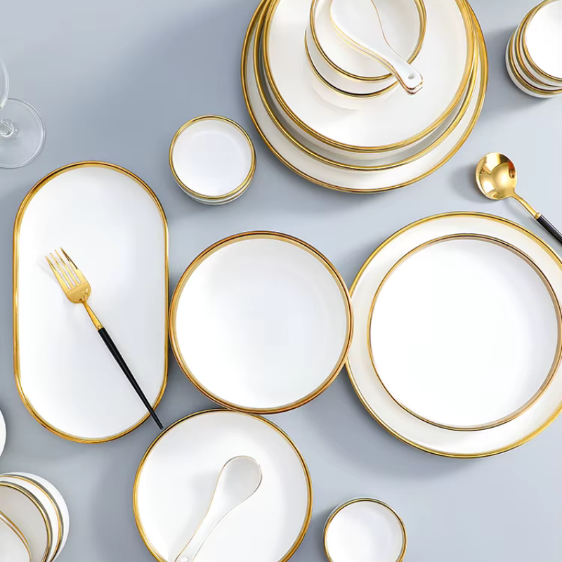Gold Inlay Porcelain Dinner Set | 4, 6 or 8 Place Settings — image 3
