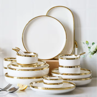 Gold Inlay Porcelain Dinner Set | 4, 6 or 8 Place Settings thumbnail 1