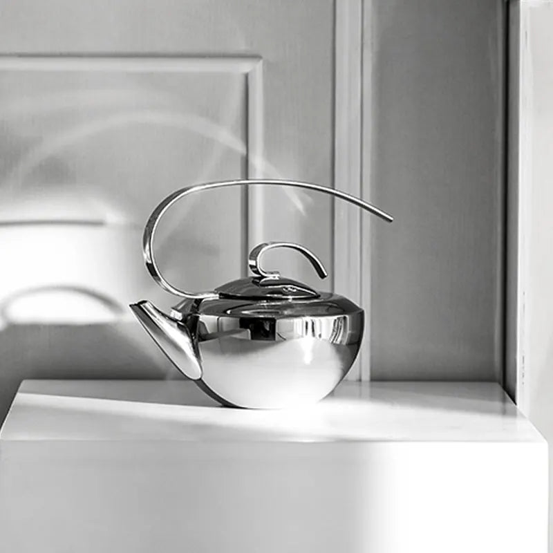Stainless Steel Tea Set – Teapot, Cups & Tray - Petal Collection