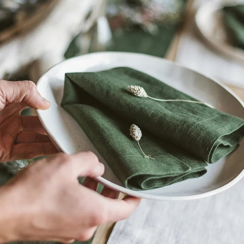 Pure Linen Napkins Set of 4 | Natural Fibre Table Linen