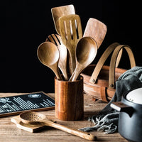 Acacia Wooden Kitchen Utensils Set – Spoons, Holder & Spoon Rest 9-Piece thumbnail 5