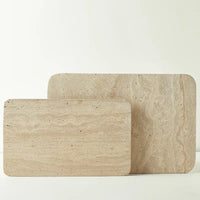 Natural Marble Tray – Beige Travertine Plate for Serving & Decor Organisation thumbnail 1