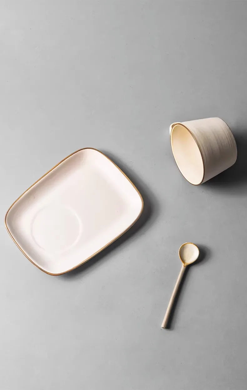 Ceramic Mug & Plate Set — 180ml